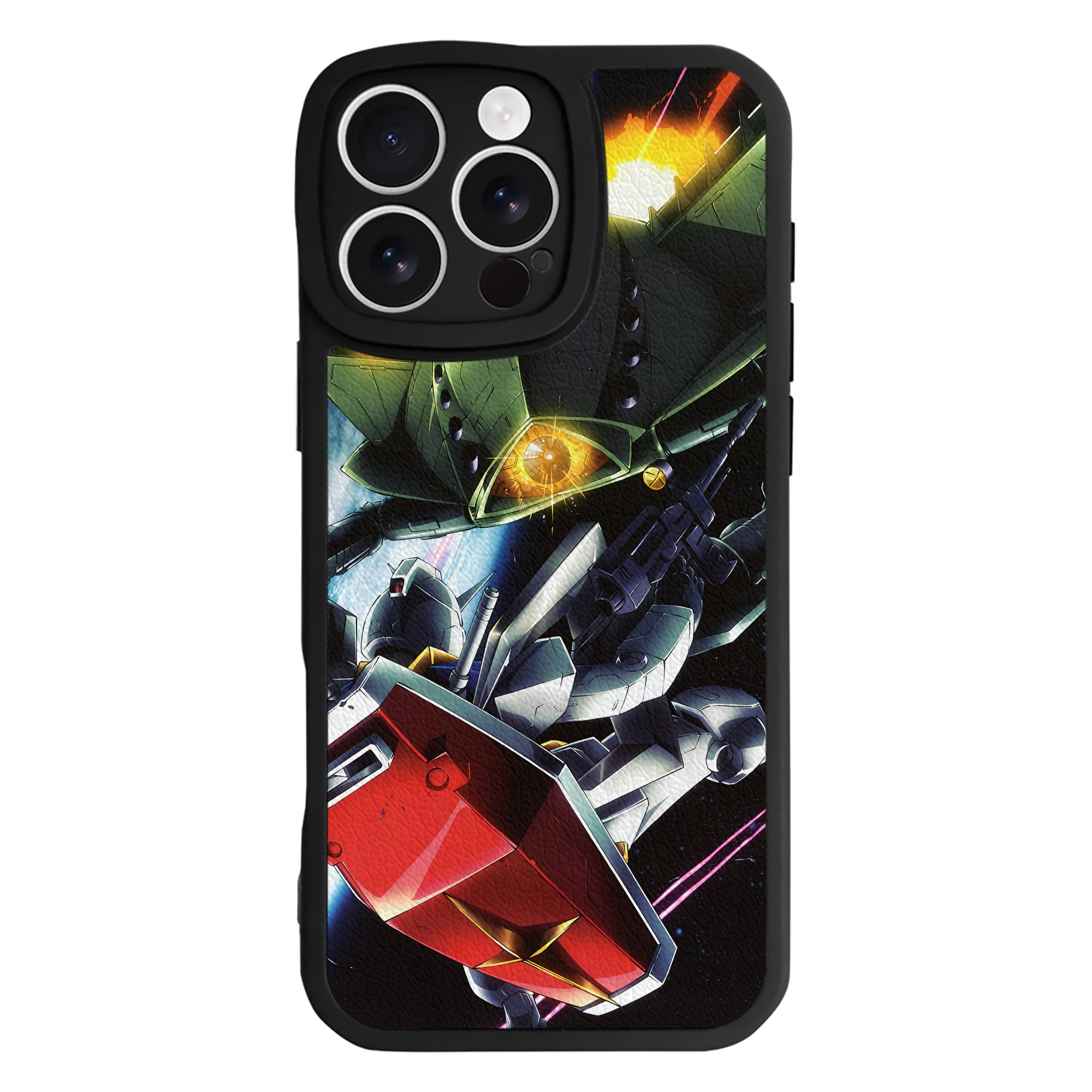 （画像用） 機動戦士ガンダム Mobile Suit Gundam 【iPhone 16シリーズ対応】シリコンスマホケース（レザー調） 材質：シリコン